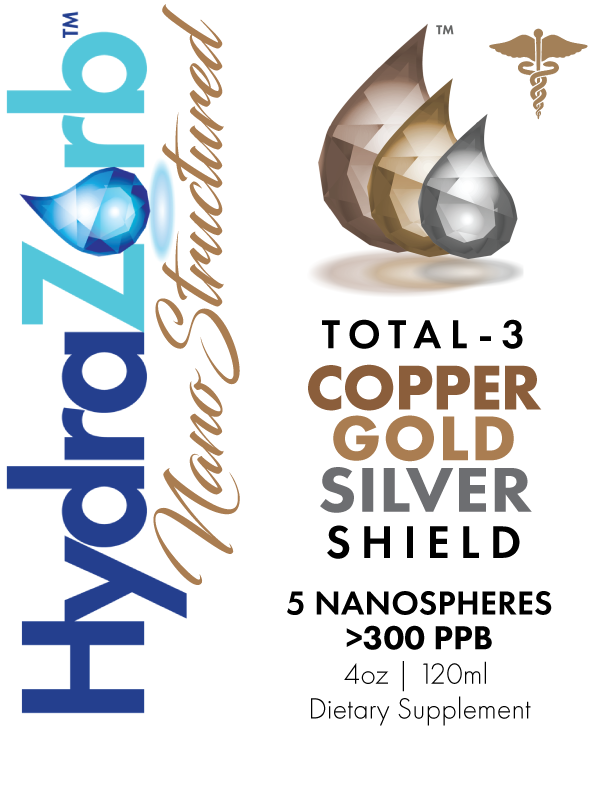 HydraZorb Total-3 Copper Gold Silver Shield (image 3 of 4), Water & Light for Health, Sandy UT