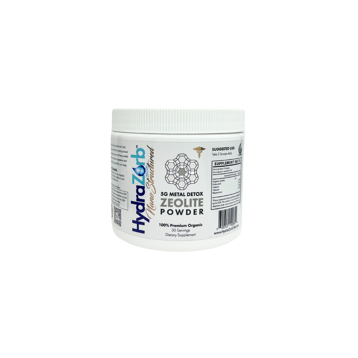 HydraZorb Nano-Structured Zeolite Powder (30 Servings) (image 5 of 5), Water & Light for Health, Sandy UT