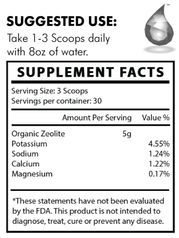 HydraZorb Nano-Structured Zeolite Powder (30 Servings) (image 3 of 5), Water & Light for Health, Sandy UT